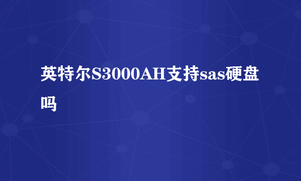 英特尔S3000AH支持sas硬盘吗