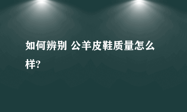 如何辨别 公羊皮鞋质量怎么样?