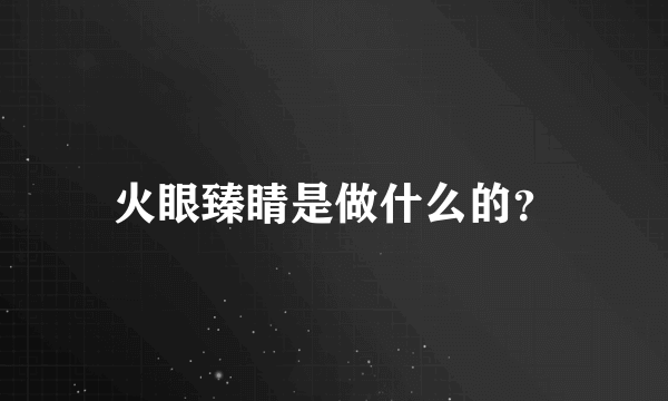 火眼臻睛是做什么的？