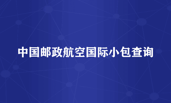 中国邮政航空国际小包查询