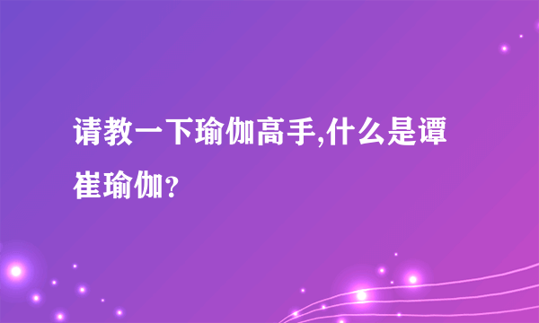 请教一下瑜伽高手,什么是谭崔瑜伽？