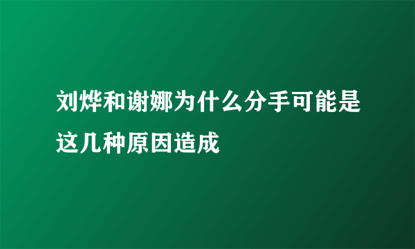 刘烨和谢娜为什么分手可能是这几种原因造成