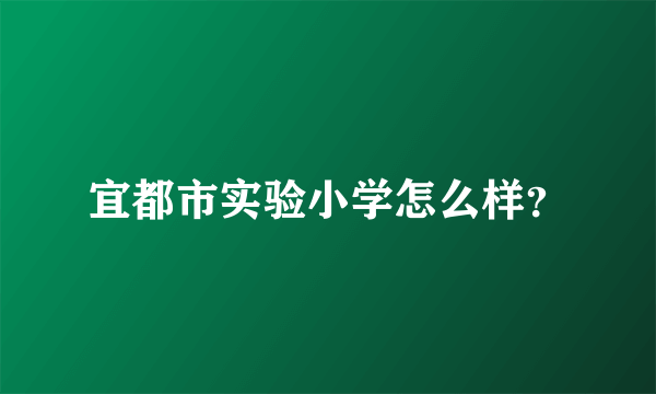 宜都市实验小学怎么样？