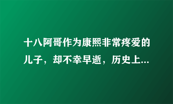 十八阿哥作为康熙非常疼爱的儿子，却不幸早逝，历史上他的死因是什么？