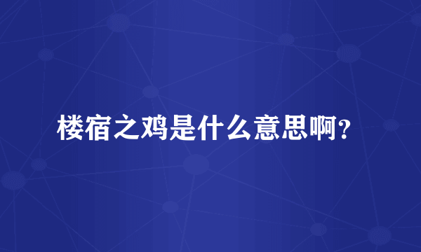 楼宿之鸡是什么意思啊？