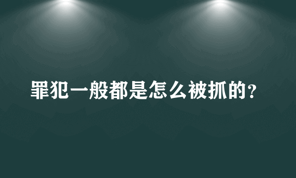 罪犯一般都是怎么被抓的？