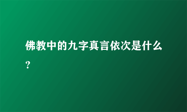 佛教中的九字真言依次是什么？