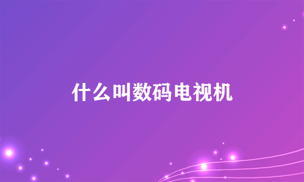 什么叫数码电视机