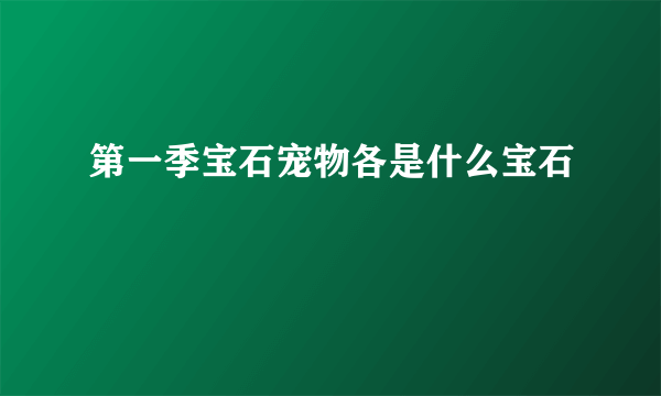 第一季宝石宠物各是什么宝石