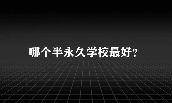 哪个半永久学校最好？