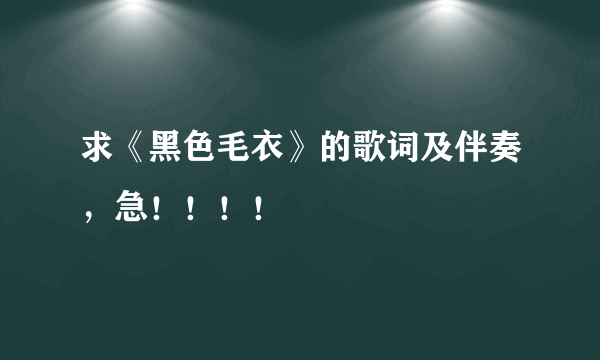 求《黑色毛衣》的歌词及伴奏，急！！！！