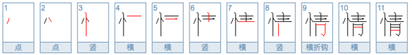 情字的笔顺