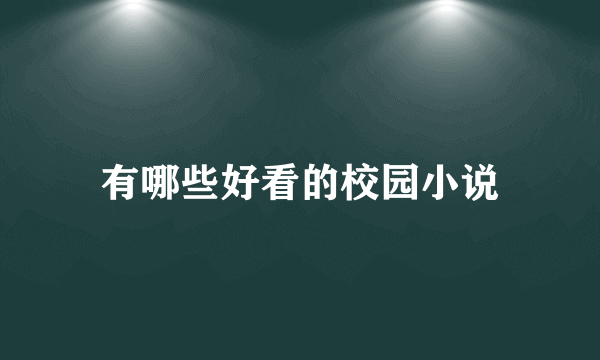 有哪些好看的校园小说