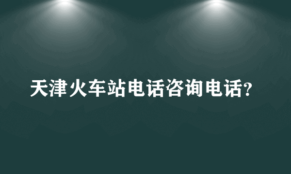 天津火车站电话咨询电话？