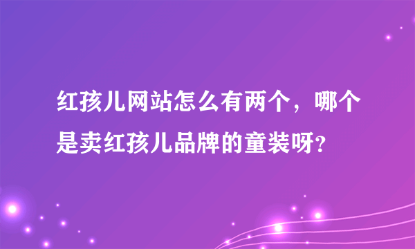 红孩儿网站怎么有两个，哪个是卖红孩儿品牌的童装呀？