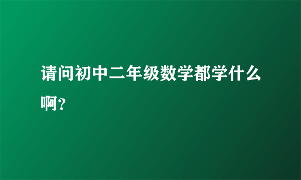 请问初中二年级数学都学什么啊？