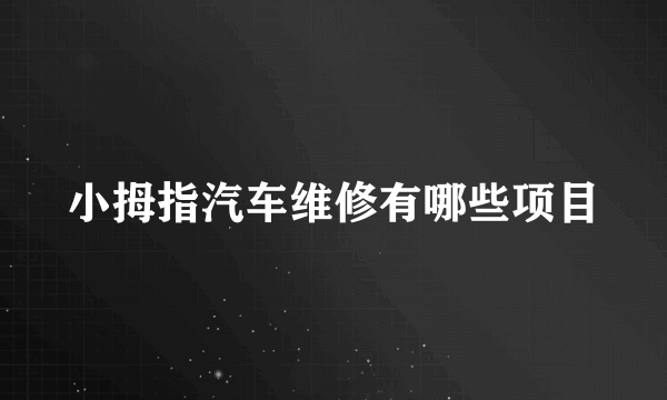 小拇指汽车维修有哪些项目