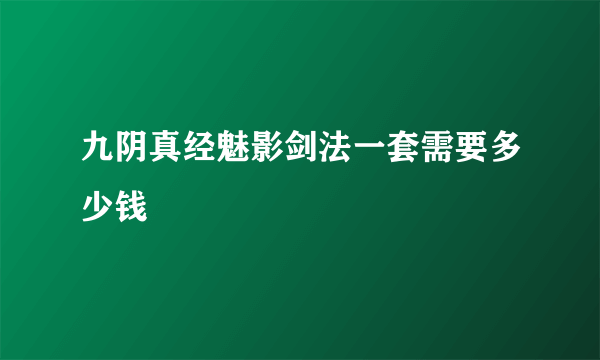 九阴真经魅影剑法一套需要多少钱