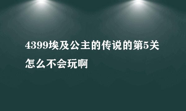 4399埃及公主的传说的第5关怎么不会玩啊