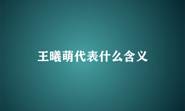 王曦萌代表什么含义