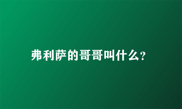 弗利萨的哥哥叫什么？