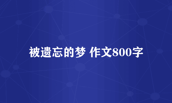 被遗忘的梦 作文800字