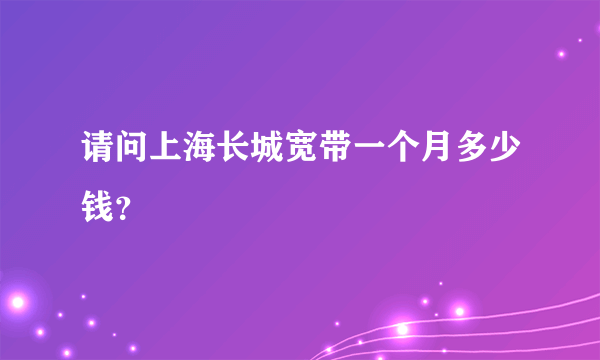 请问上海长城宽带一个月多少钱？