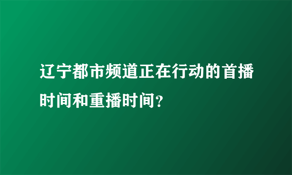 辽宁都市频道正在行动的首播时间和重播时间？