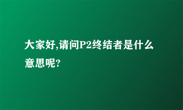 大家好,请问P2终结者是什么意思呢?