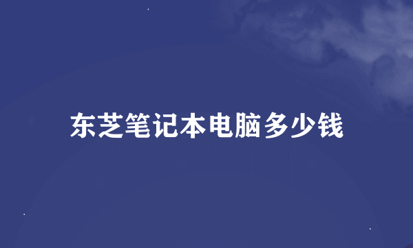 东芝笔记本电脑多少钱