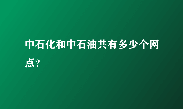 中石化和中石油共有多少个网点？