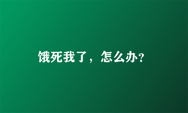 饿死我了，怎么办？