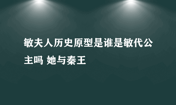 敏夫人历史原型是谁是敏代公主吗 她与秦王