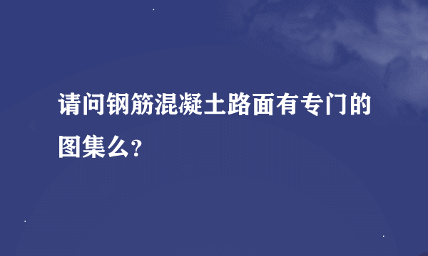 请问钢筋混凝土路面有专门的图集么？