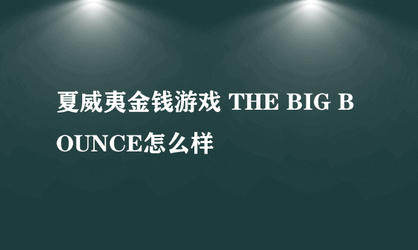 夏威夷金钱游戏 THE BIG BOUNCE怎么样