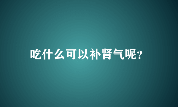 吃什么可以补肾气呢？