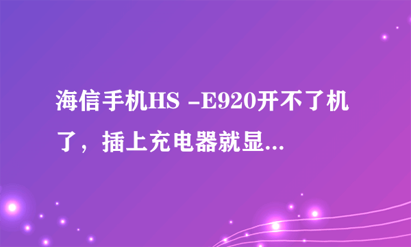 海信手机HS -E920开不了机了，插上充电器就显示这个标志，怎么回事啊！求解！！！