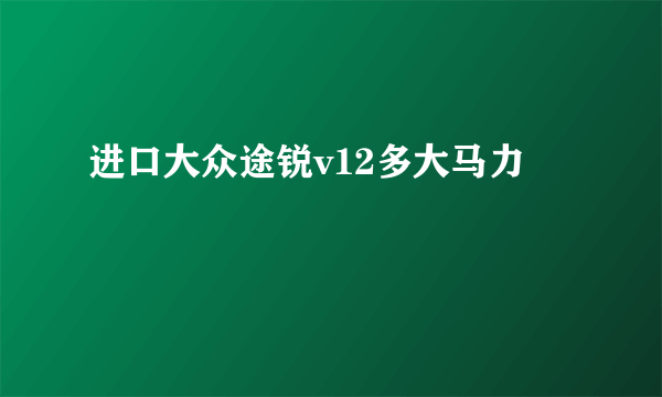 进口大众途锐v12多大马力