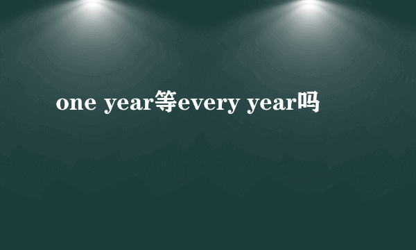 one year等every year吗