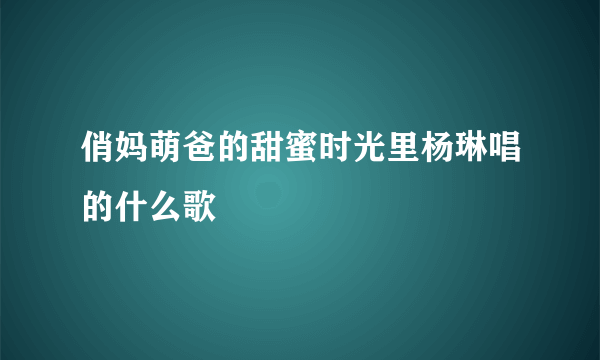 俏妈萌爸的甜蜜时光里杨琳唱的什么歌