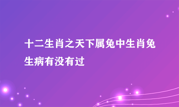 十二生肖之天下属兔中生肖兔生病有没有过