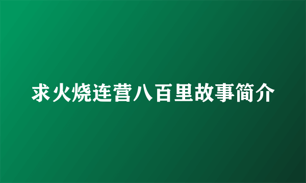 求火烧连营八百里故事简介