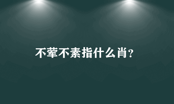 不荤不素指什么肖？