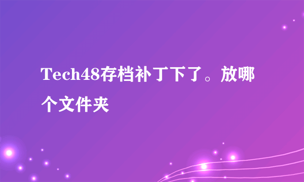 Tech48存档补丁下了。放哪个文件夹