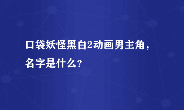 口袋妖怪黑白2动画男主角，名字是什么？