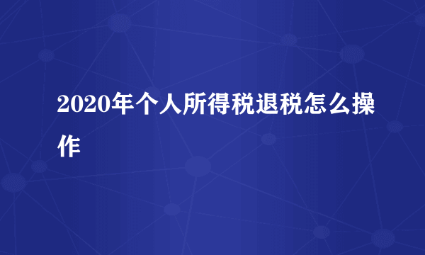 2020年个人所得税退税怎么操作