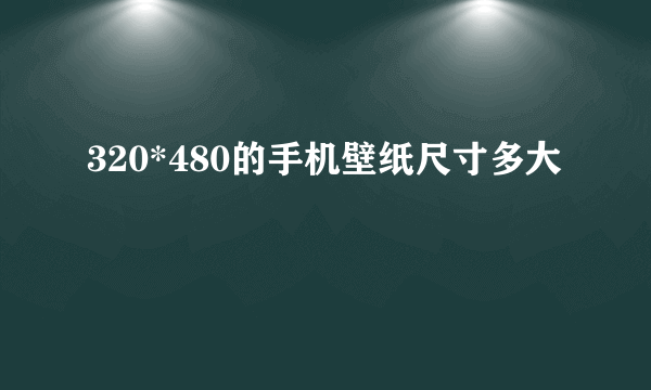 320*480的手机壁纸尺寸多大