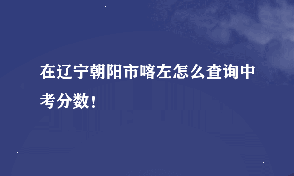 在辽宁朝阳市喀左怎么查询中考分数！