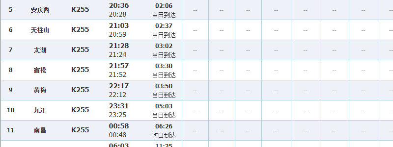 火车k255经过哪些站