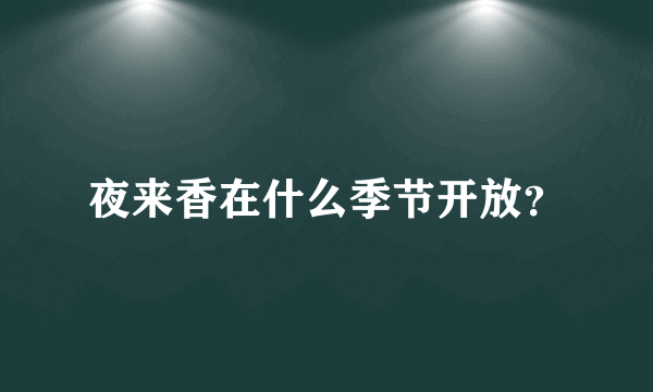 夜来香在什么季节开放？